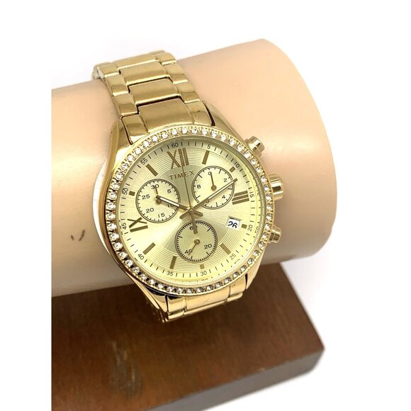 Timex Women's Watch TW2V57800 Quartz Chronograph Gold Dial Stainless Steel 38mm - Picture 12 of 15